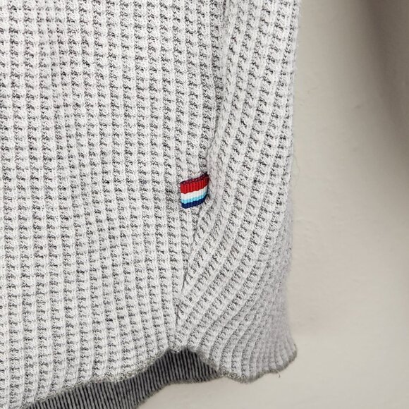 Sol Angeles Gray White Thermal Waffle Knit Long Sleeve Tee sz L *flawed* - Picture 5 of 11